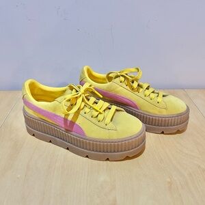 Fenty X Puma Women's Yellow and Pink Platform Sneakers